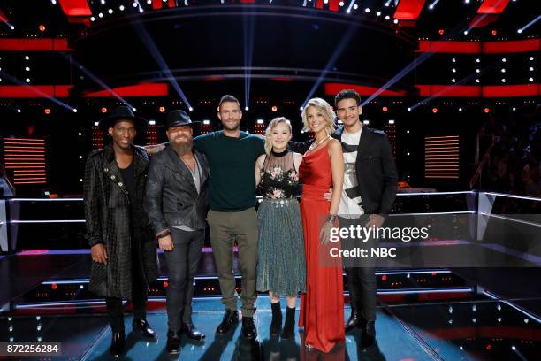 Knockout Rounds" -- Pictured: Jon Mero, Adam Cunningham, Adam Levine, Addison Agen, Emily Luther, Anthony Alexander --