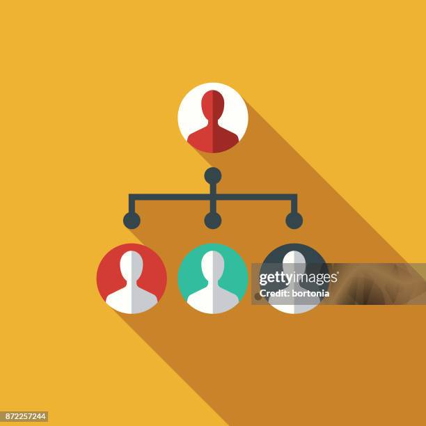 management flat design business icon with side shadow - organisation chart stock illustrations