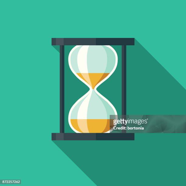 ilustrações de stock, clip art, desenhos animados e ícones de time flat design business icon with side shadow - hourglass