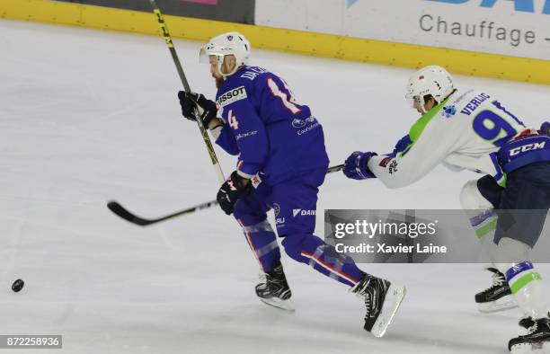 Captain Stephane Da Costa of France in action during the EIHF Ice Hockey Four Nations tournament match between France and Slovenia at Aren'ice on...