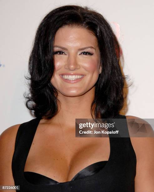 Professional Mixed Martial Arts fighter Gina Carano arrives at Maxim's 2009 Hot 100 Party at Barker Hangar on May 13, 2009 in Santa Monica,...