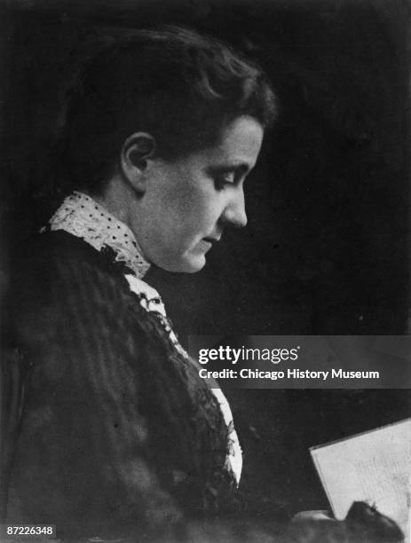 Portrait of Jane Addams , social reformer and activist who co-founded Hull House, Chicago, 1892.