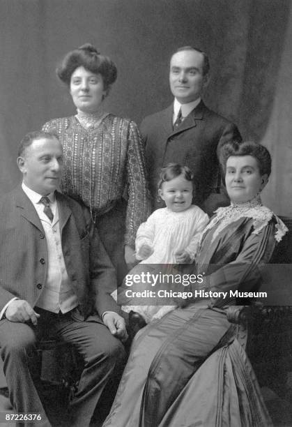 Portrait of the Mandel family, who belonged to a small community of German Jews who moved to the Douglas area after the Great Fire of 1871, Chicago,...