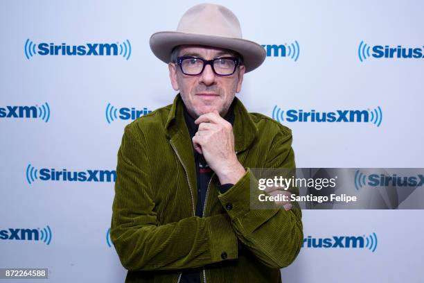 Elvis Costello visits SiriusXM Studios on November 9, 2017 in New York City.