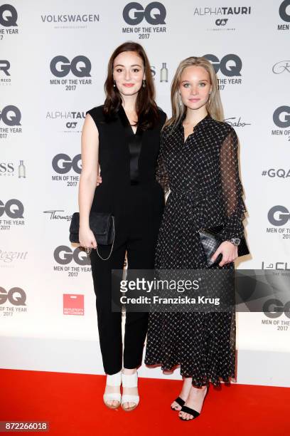 Maria Ehrich and Sonja Gerhardt arrive for the GQ Men of the year Award 2017 at Komische Oper on November 9, 2017 in Berlin, Germany.