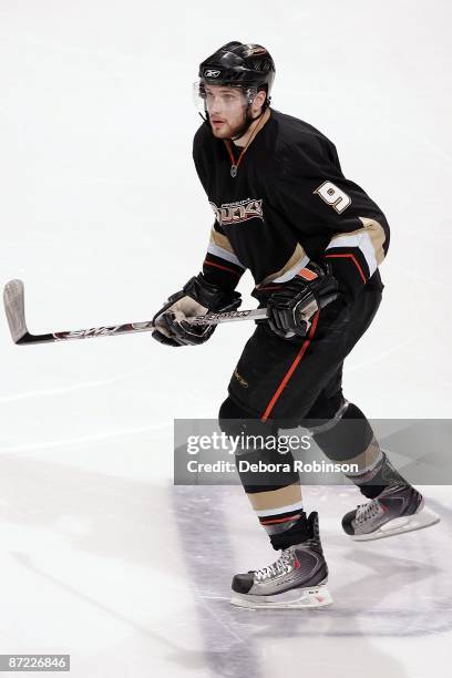 Bobby Ryan of the Anaheim Ducks skates on the ice against the Detroit Red Wings during Game Six of the Western Conference Semifinals Round of the...