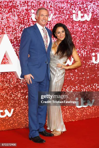 Dr Hilary Jones and Dee Thresher arriving at the ITV Gala held at the London Palladium on November 9, 2017 in London, England.