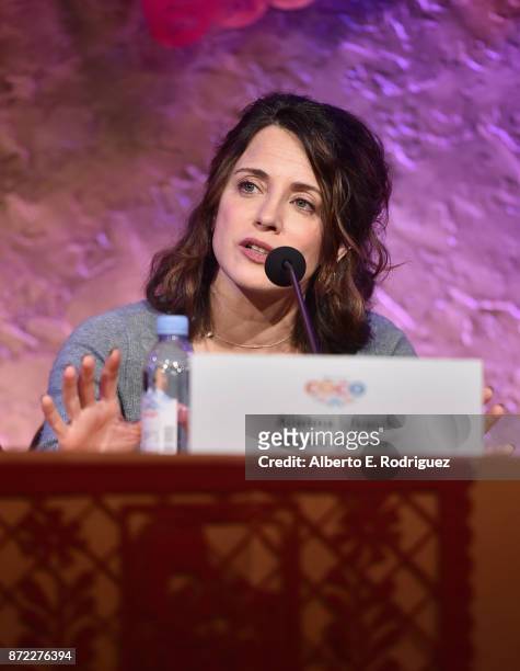Actor Alanna Ubach at the Global Press Conference for Disney-Pixar's "Coco" at The Beverly Hilton Hotel on November 9, 2017 in Beverly Hills,...