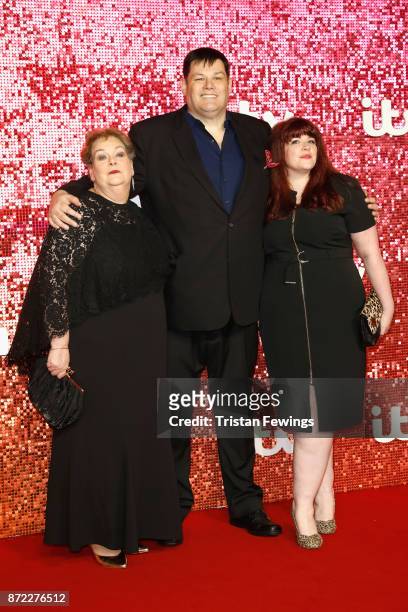 Anne Hegerty, Mark Labbett and Jenny Ryan arriving at the ITV Gala held at the London Palladium on November 9, 2017 in London, England.