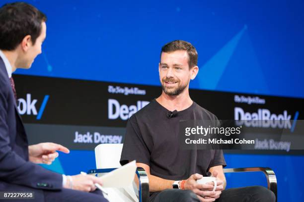Jack Dorsey speaks during The New York Times 2017 DealBook Conference at Jazz at Lincoln Center on November 9, 2017 in New York City.