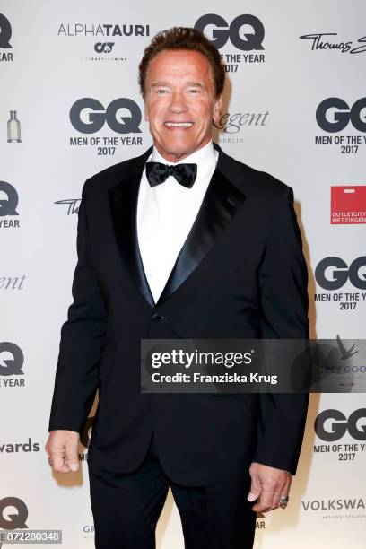 Arnold Schwarzenegger arrives for the GQ Men of the year Award 2017 at Komische Oper on November 9, 2017 in Berlin, Germany.