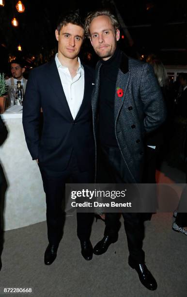 Max Irons and Jack Fox attend Bottega Veneta's 'The Hand of the Artisan Cocktail Dinner' at Chiswick House And Gardens on November 9, 2017 in London,...