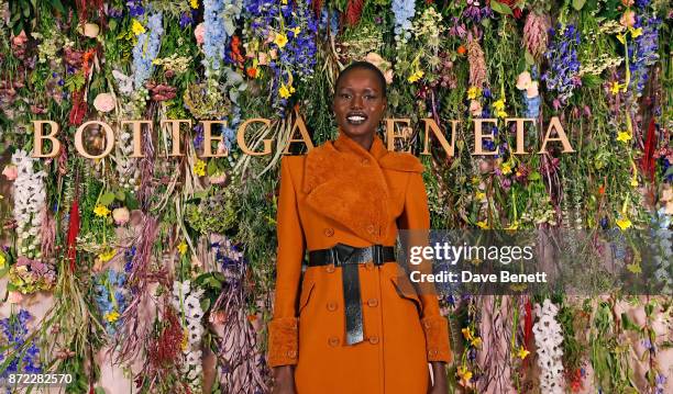 Ajak Deng attends Bottega Veneta's 'The Hand of the Artisan Cocktail Dinner' at Chiswick House And Gardens on November 9, 2017 in London, England.