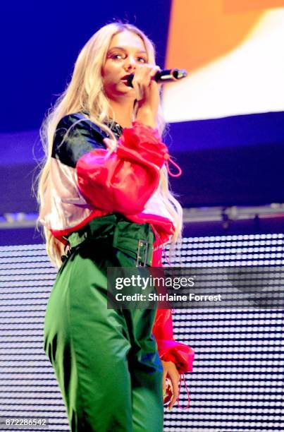 Louisa Johnson performs at Key 103 Live at Manchester Arena on November 9, 2017 in Manchester, England.