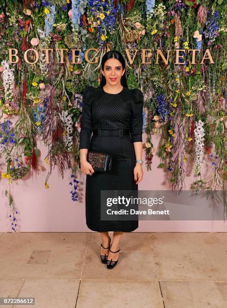 Zahra Lyla attends Bottega Veneta's 'The Hand of the Artisan Cocktail Dinner' at Chiswick House And Gardens on November 9, 2017 in London, England.