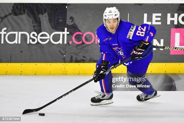 Charles Bertrand of France during the EIHF Ice Hockey Four Nations tournament match between France and Slovenia on November 9, 2017 in Cergy, France.