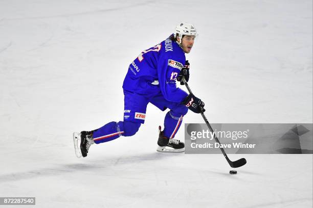 Valentin Claireaux of France during the EIHF Ice Hockey Four Nations tournament match between France and Slovenia on November 9, 2017 in Cergy,...