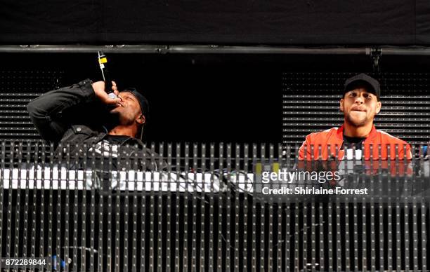 Kesi Dryden and Leon Rolle aka DJ Locksmith of Rudimental perform at Key 103 Live at Manchester Arena on November 9, 2017 in Manchester, England.