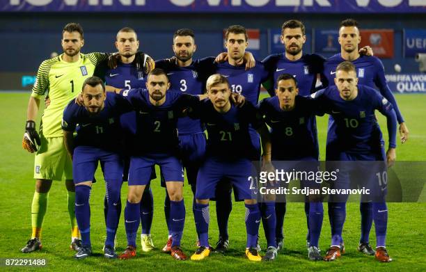 Team photo players of Greece goalkeeper Orestis Karnezis, Kyriakos Papadopoulos, Giorgos Tzavellas, Sokratis Papastathopoulos, Alexandros Tziolis,...