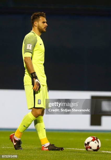 Goalkeeper Orestis Karnezis during the FIFA 2018 World Cup Qualifier Play-Off: First Leg between Croatia and Greece at Stadion Maksimir on November...