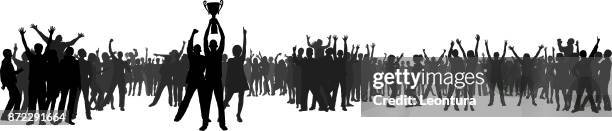 crowd (all people are complete and moveable) - guy dancing white background stock illustrations