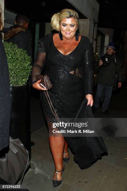 Gemma Collins attending the ITV Gala afterparty at Aqua on November 9, 2017 in London, England.