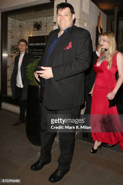 Mark Labbett and Katie Labbett attending the ITV Gala afterparty at Aqua on November 9, 2017 in London, England.