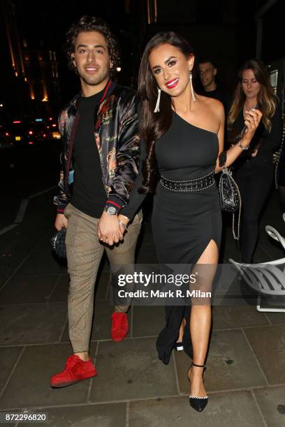 Kem Cetinay and Amber Davies attending the ITV Gala afterparty at Aqua on November 9, 2017 in London, England.