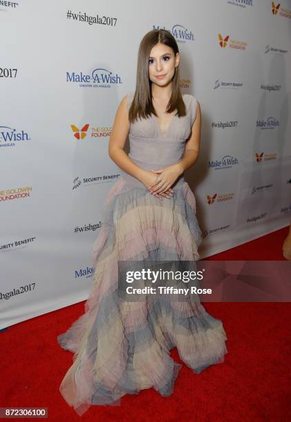 Actress Madisyn Shipman at the 2017 Make a Wish Gala on November 9, 2017 in Los Angeles, California.