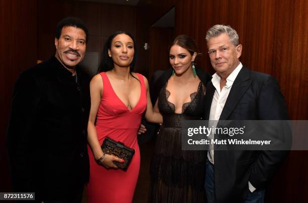 Honoree Lionel Richie, Lisa Parigi, Katharine McPhee, and David Foster attend the SAG-AFTRA Foundation Patron of the Artists Awards 2017 at the...