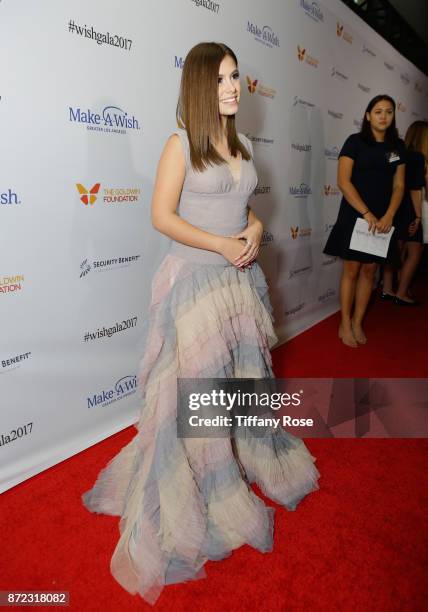 Actress Madisyn Shipman at the 2017 Make a Wish Gala on November 9, 2017 in Los Angeles, California.