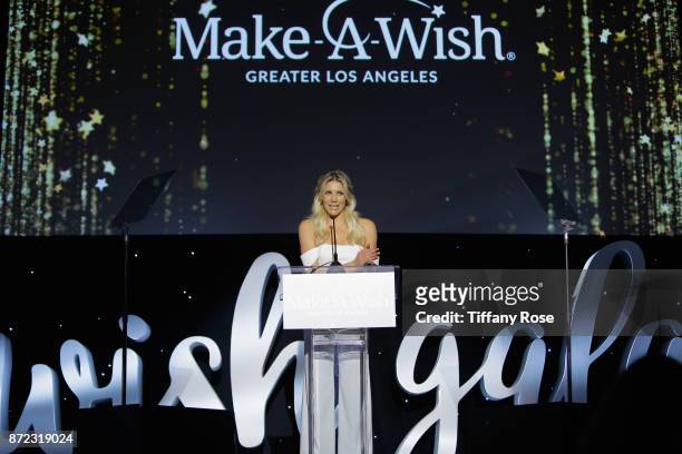 Sportscaster Charissa Thompsonat speaks onstage at the 2017 Make a Wish Gala on November 9, 2017 in Los Angeles, California.
