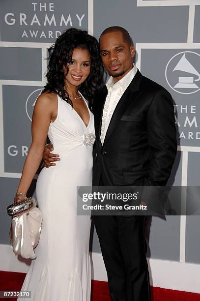 Kirk Franklin, nominee Best Contemporary R&B Gospel Album for "Hero" and Best Gospel Song for "Imagine Me" and wife Tammy Franklin