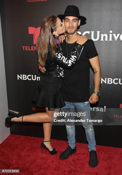 Carolina Miranda and Michel Duval attend the NBCUniversal International Offsite Event at LIV Fontainebleau on November 9, 2017 in Miami Beach,...