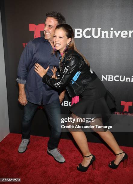 Carlos Ponce and Carolina Miranda attend the NBCUniversal International Offsite Event at LIV Fontainebleau on November 9, 2017 in Miami Beach,...