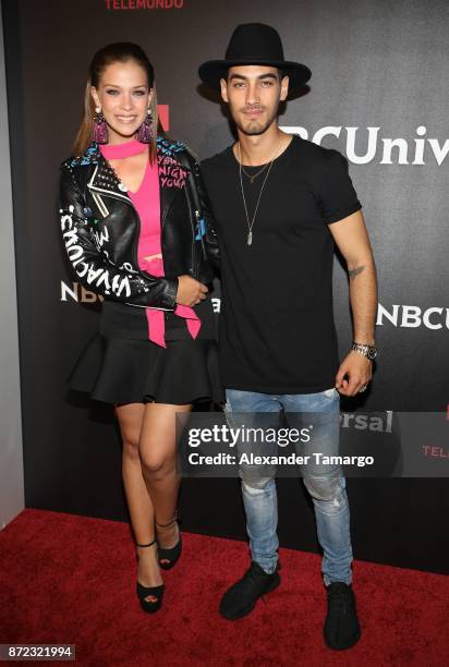 Carolina Miranda and Michel Duval attend the NBCUniversal International Offsite Event at LIV Fontainebleau on November 9, 2017 in Miami Beach,...