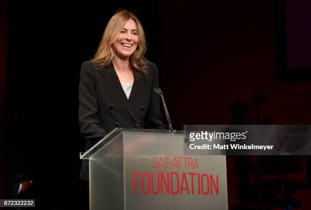 Honoree Kathryn Bigelow speaks onstage at the SAG-AFTRA Foundation Patron of the Artists Awards 2017 at the Wallis Annenberg Center for the...