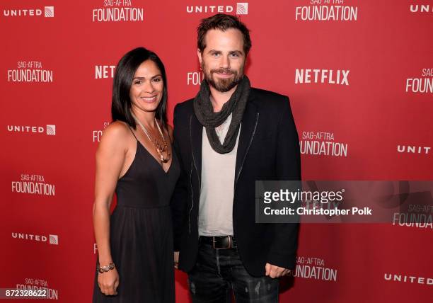 Alexandra Barreto and Rider Strong attend the SAG-AFTRA Foundation Patron of the Artists Awards 2017 at the Wallis Annenberg Center for the...