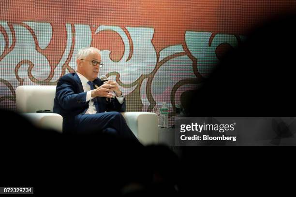 Malcolm Turnbull, Australia's prime minister, speaks during the Asia-Pacific Economic Cooperation CEO Summit in Danang, Vietnam, on Friday, Nov. 10,...