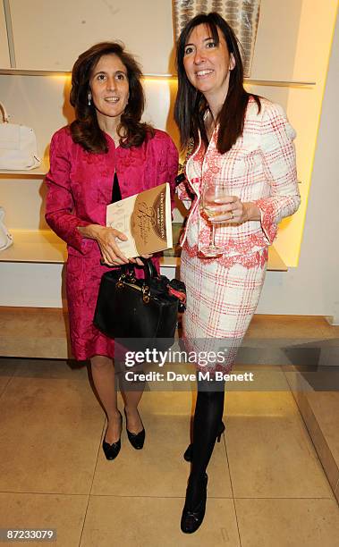 Donna Marzia Carussino and Francesca Centurione attend the Salvatore Ferragamo party to unveil a new book and celebrate the mastery of Italian...