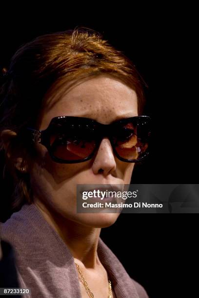 Isabelle Caro presents her book "La ragazza che non voleva crescere" at the Turin 2009 International Book Fair on May 14, 2009 in Turin, Italy. The...