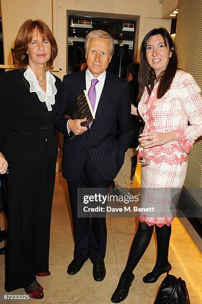 Donna Sandra Aragona, HE Giancarlo Aragona, Francesca Centurione attend the Salvatore Ferragamo party to unveil a new book and celebrate the mastery...