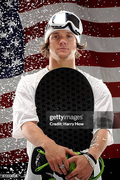 Snowboarder Louie Vito poses for a portrait during the NBC/USOC Promotional Photo Shoot on May 13, 2009 at Smashbox Studios in Los Angeles,...