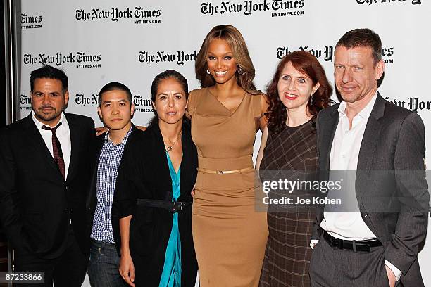 Fashion designers Narciso Rodriguez, Thakoon Panichgul, and Maria Cornejo, television host Tyra Banks, New York Times editor at large Lynn...