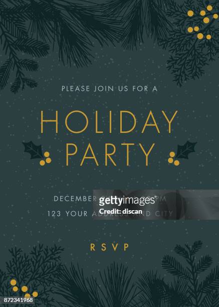 christmas party invitation. - public celebratory event stock illustrations