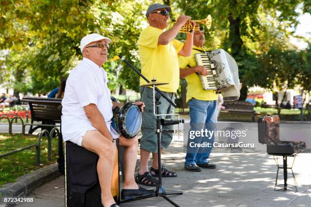 bulgarian street musicians - street musician stock pictures, royalty-free photos & images