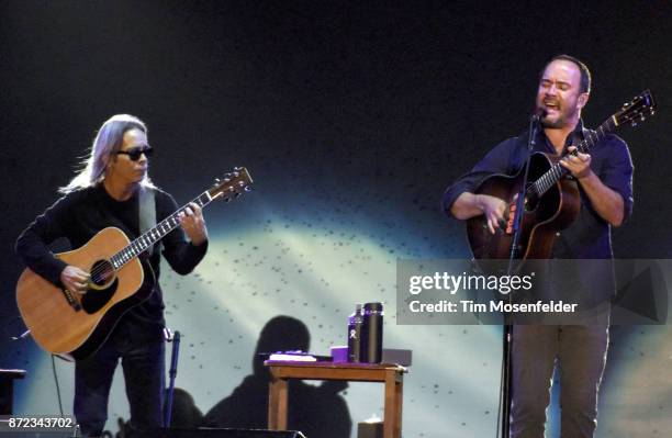 Tim Reynolds and Dave Matthews perform during Band Together Bay Area Fire Benefit Concert at AT&T Park on November 9, 2017 in San Francisco,...