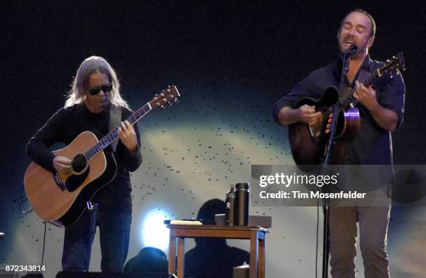 Tim Reynolds and Dave Matthews perform during Band Together Bay Area Fire Benefit Concert at AT&T Park on November 9, 2017 in San Francisco,...