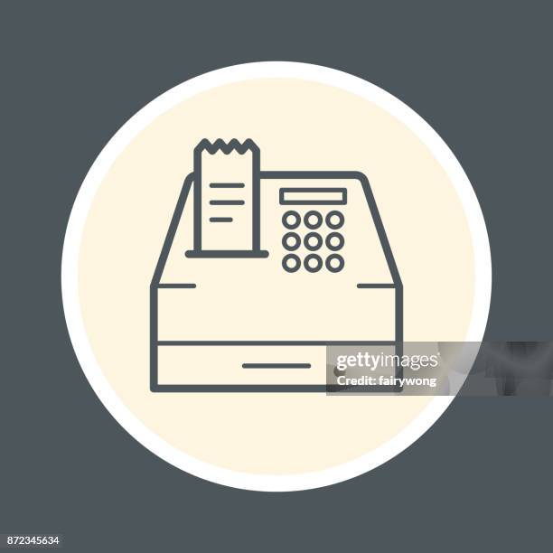 cash register icon - counting machine stock illustrations