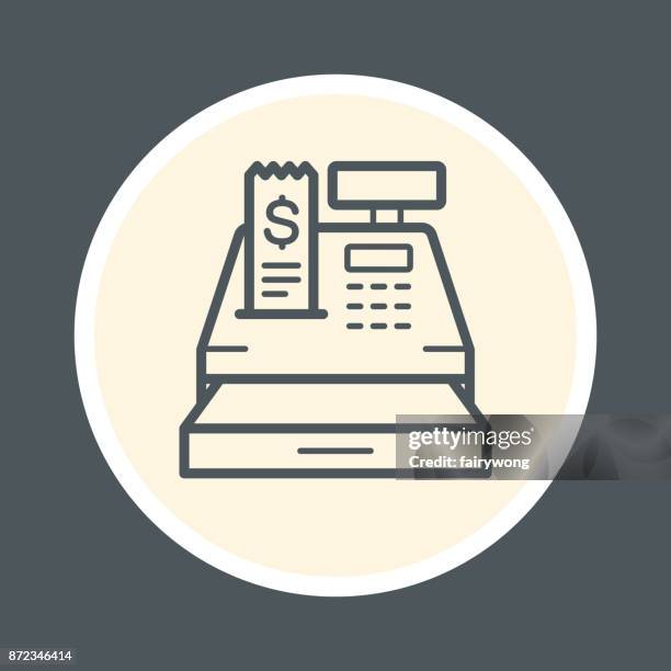 cash register icon - counting machine stock illustrations